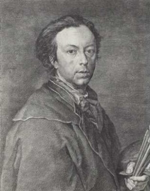 Bildnis des Malers Anton Raphael Mengs mit Pinseln und Palette