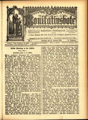 Erste Ausgabe vom Sonntag, den 24. Februar 1901.