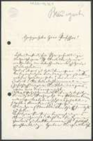 Brief von Richard Braungart an Unbekannt