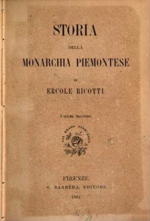 Storia della monarchia piemontese. Volume 2