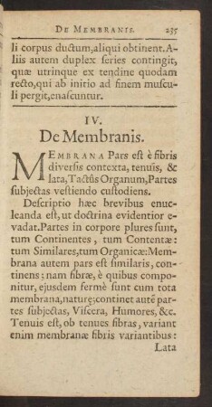 IV. De Membranis.