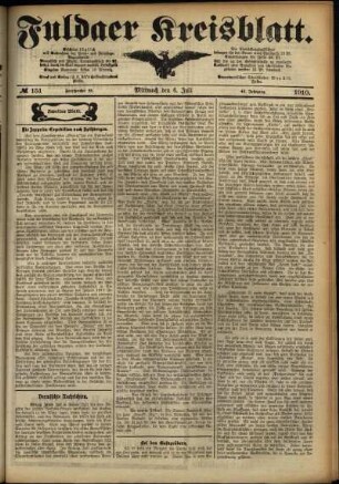 Zweite Ausgabe vom Mittwoch, den 06. Juli 1910.