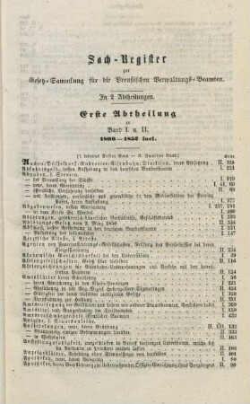 Sach-Register zur Gesetz-Sammlung für die Preußischen Verwaltungs-Beamten