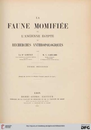 Band 2: La faune momifiée de l'ancienne Égypte