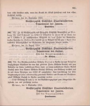 Nr. 92: Ministerialbekanntmachung, betreffend die Genehmigung der Wilhelm-Barfuß-Stiftung
