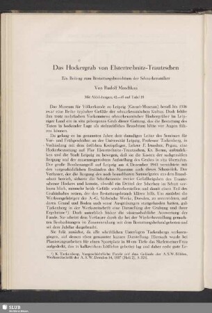 Das Hockergrab von Elstertrebnitz-Trautzschen : Ein Beitrag zum Bestattungsbrauchtum der Schnurkeramiker