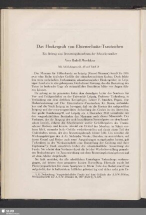 Das Hockergrab von Elstertrebnitz-Trautzschen : Ein Beitrag zum Bestattungsbrauchtum der Schnurkeramiker