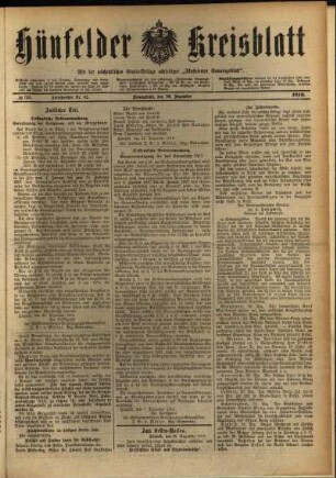 Ausgabe vom Samstag, den 30. Dezember 1916.