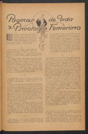Páginas de vida y psicología femenina