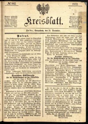 Ausgabe vom Samstag, den 21. Dezember 1872.