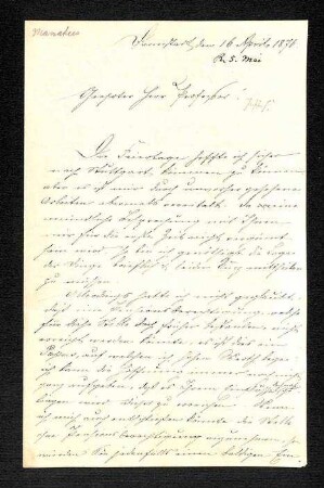 Brief von Kerz