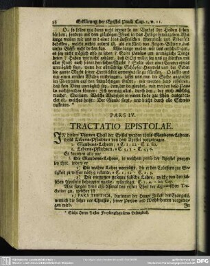 Pars IV. Tractatio Epistolae