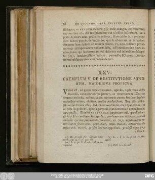 XXV. Exemplum V. De Restitutione Minorum, Maioribus Proficua.