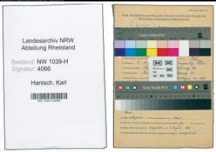 Entnazifizierung Karl Hanisch , geb. 07.12.1893 (Arbeiter)