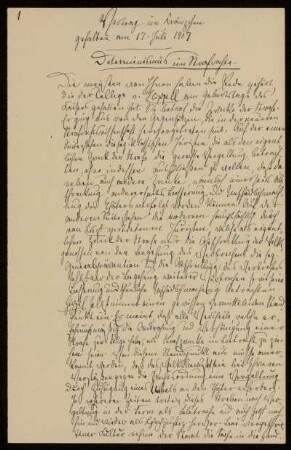 Determinismus im Strafrechte, Göttingen, 17.7.1907