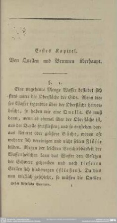 Erstes Kapitel. Von Quellen und Brunnen überhaupt