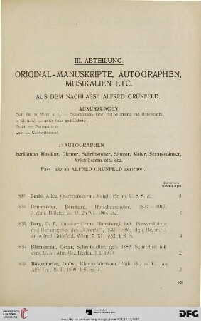 III. Abteilung (Nr. 833-978)