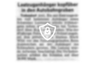 Lastzuganhänger kopfüber in [Name maskiert]