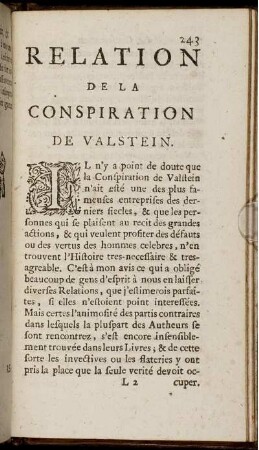 Relation De La Conspiration De Valstein