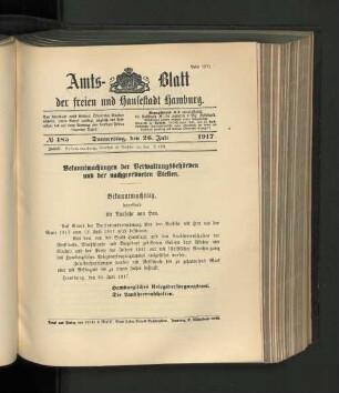 No. 185, 26. Juli 1917