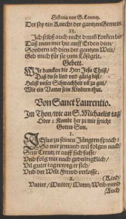 Von Sanct Laurentio.