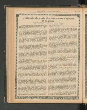 L'industrie allemande des instruments d'optique et la guerre