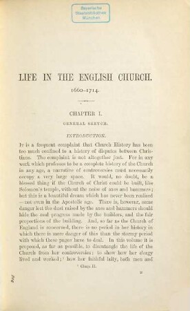 Life in the English Church (1660 - 1714)