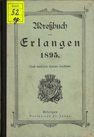 Adreßbuch von Erlangen. 1895
