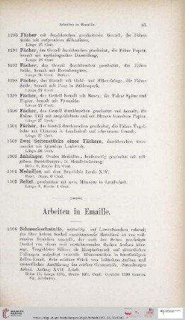 Arbeiten in Emaille (Nr. 1306-1319)