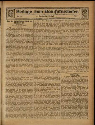 Zweite Ausgabe vom Sonntag, den 22. Juli 1917.
