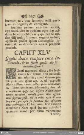 Caput XLV. Qualis diaeta tempore curae instituenda, & in specie qualis aër sit convenientissimus?