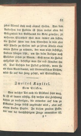 Zweites Kapitel. Vom Sticken.