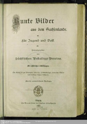 1: Bunte Bilder aus dem Sachsenlande : für Jugend und Volk