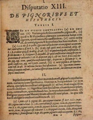 Classis I. disp. XIII. de pignoribus et hypothecis
