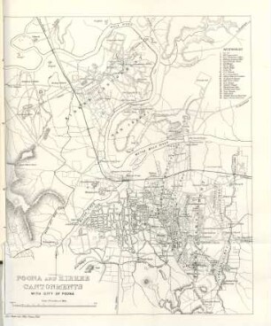 Poona and Kirkee cantonments with city of Poona