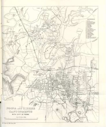 Poona and Kirkee cantonments with city of Poona