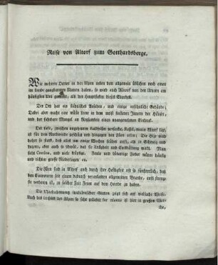 Reise von Altorf zum Gotthardsberge.