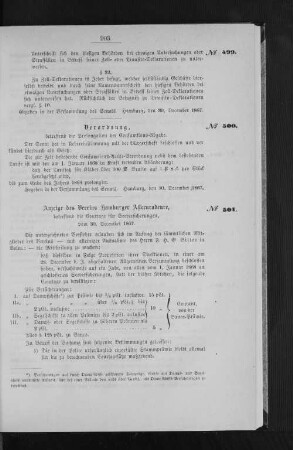 Anzeige des Vererins Hamburger Assecuradeure, betreffend die Courtage für Steuerversicherungen, vom 30. December 1867.