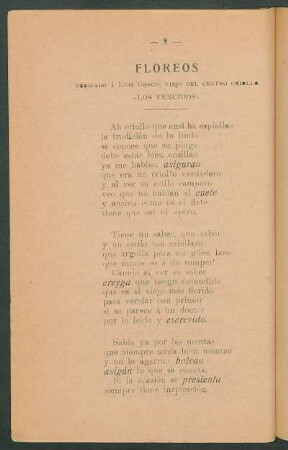 Floreos : Dedicado a Luis Greco, viejo del centro criollo