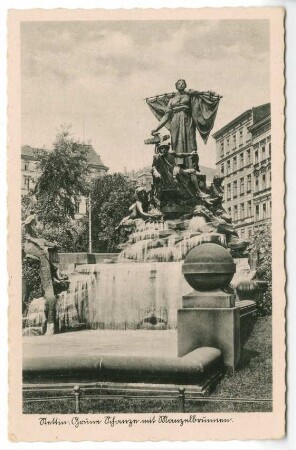 Stettin. Grüne Schanze mit Manzelbrunnen.