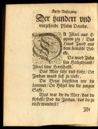 Der hundert und vierzehende Psalm Davids.
