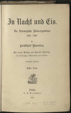 1: In Nacht und Eis : die norwegische Polarexpedition ; 1893 - 1896