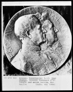 Medaille mit dem Porträt des Generals Audemard d'Alançon und seiner Gattin