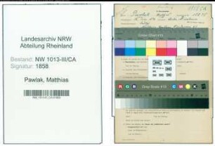 Entnazifizierung Matthias Pawlak , geb. 12.02.1896 ()