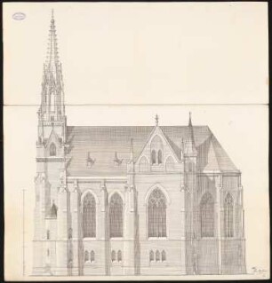 Evangelische Kirche, Krefeld: Seitenansicht