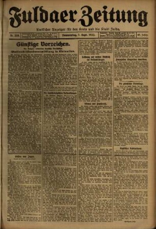 Ausgabe vom Donnerstag, den 07. September 1922.