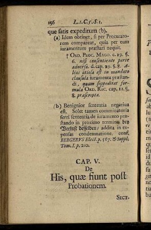Cap. V. De His, quæ fiunt post Probationem. - Cap. VI. De Iis, quæ fiunt post sententiam Definitiuam.