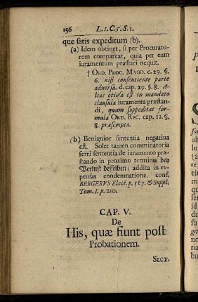 Cap. V. De His, quæ fiunt post Probationem. - Cap. VI. De Iis, quæ fiunt post sententiam Definitiuam.