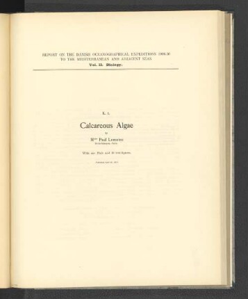 K. 1. Calcareous Algae.