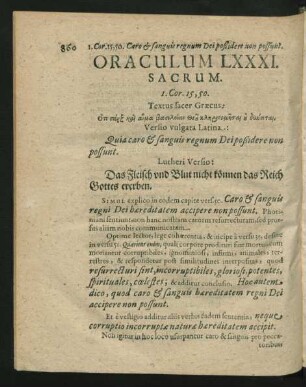 Oraculum LXXXI. Sacrum - Oraculum XC. Sacrum.